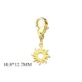 Edelstahlsonnen-Anhänger mit Karabinerverschluss für DIY-Schmuckherstellungszubehör - Sonnenanhänger Typ B (SS2023021301) / 10.8x12.7MM / Gold