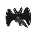 Cute Halloween black moth bat enamel pin red eyes quirky metal brooch backpack badge gift - Big Wings Mothman (XZ9259)