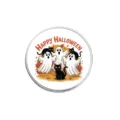 Cute Halloween ghost and black cat metal brooch badge, perfect spooky holiday accessory. - Round Style (YP01) / YP01 Round Ghost Cat