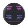 Retro black tinplate brooch pin with artistic eyes print and poetic quote for fashion. - Artistic Eye English Poem Printed Style (MXZ461)