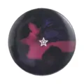 Round metal pin badge with pink and purple nebula cat graphic and white star for backpack. - Pink Purple White Double Pentagram Printed Style (MXZ457)