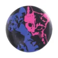 Retro pink and blue cat tinplate badge brooch for backpack clothing aesthetic pin accessory - Pink Blue Double Colors Pop Art Cat Printed Style (MXZ465)