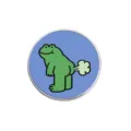 Funny cartoon frog farting metal brooch badge, cute funny apparel accessory for backpack denim - Round (YP3628)