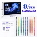 Dubbelkoppige UV glow pennen voor gezicht en lichaam, 18 kleuren feest fluorescerende set. - Set van 9 (18 kleuren)