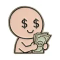 Cartoon Dollar Augen Emaille Anstecknadel lustig Geld halten Metall Brosche Accessoire - Lustige Geld Umarmende Figur (QHXZ6195)