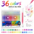 36 Xρώματα Στυλό Gel Ακρυλικού 0.8mm Λεπτή Μύτη Μαρκαδόροι Ζωγραφικής Αδιάβροχα - Pliri Seira 36 Chromata