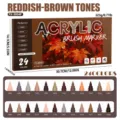 Ensemble de marqueurs pinceaux acryliques 24 couleurs pour peinture sur toile bois. - 24 nuances de marron