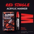 Κόκκινος ακρυλικός μαρκαδόρος Jumbo 15mm, ιδανικός για αφίσες, τέχνη και χειροτεχνία. - Κόκκινο