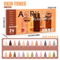 Kit de 24 marqueurs peinture acrylique, pointe pinceau pour roche, toile et verre. - 24 tons chair