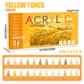 Lot de 24 marqueurs acryliques liquides professionnels pour le dessin et projets créatifs. - 24 nuances de jaune