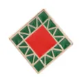 Vintage geometric enamel brooch red green alloy pin retro architectural clothing accessories - Red Green Geometric Rhombus Style (QHXZ6266)