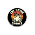 Vintage Halloween retro fantasma brosha pin me asteio angliko keimeno gia ti giorti - Φάντασμα του Πάρτι (YP3092)