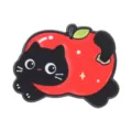 Cute Black Cat Red Apple Enamel Pin Cartoon Metal Badge For Clothes Backpack Brooch Pin - Style 2 (UVXZ477)