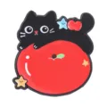 Cute black cat red apple enamel pin cartoon brooch badge for clothes backpack decoration - Style 4 (UVXZ479)