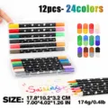 Dual tip double color glitter marker pens set for journaling greeting cards DIY art graffiti - 24 Colors Set