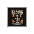 Spilla in metallo scheletro retrò americano, badge con fiori punk per decorare vestiti. - Stile Quadrato Fiore Stellato (ZP2956)