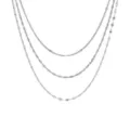 Collier multicouche argente avec chaines de perles et torsadees pour la mode feminine. - Acier