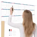 Extra large undated wall calendar planner with marker pens and storage tube for office. - Undated Blank Fill-in Calendars