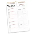 A5 spiral weekly meal planner notebook with tear-off pages, lifestyle self-discipline schedule. - 52 Cards / Menu Vertical Version No. 3