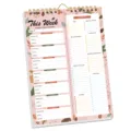 Weekly meal planner notepad with grocery list, A5 spiral tear-off daily schedule pad. - 52 Cards / Menu Vertical Version No. 4