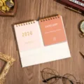 2026 desktop calendar dual ring memo pad planner office desk decor aesthetic stationery - Pink