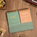 2026 Desk Calendar Double Spiral English Calendar Motivational Quotes Office Desktop Decor - Green
