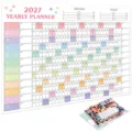 2027 yearly wall calendar planner detail showing monthly grid layout and colorful sticker sheets. - 2027 Calendar Posters - Pink No. 17