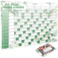 2027 yearly planner wall calendar with botanical green leaf design and functional stickers. - 2027 Calendar Posters - Emerald Green No. 15