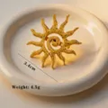 Gold spiral sun pendant necklace accessory, minimalist fashion hollow metal jewelry gift. - Ring / Gold