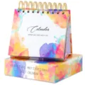 Perpetual motivational desk calendar with watercolor design, 365 days inspirational office decor. - No.3