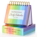 2027 Inspirational Daily Calendar with Rainbow Striped Cover and Matching Stand Box - Size 5