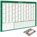 2027 English Wall Calendar Daily Planner Green Blackboard Style with Stickers Office - 2027 Calendar Posters - Green No. 12
