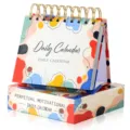 2027 daily desk calendar with motivational quotes, colorful abstract art design for home and office. - Size 7