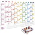 Detailed view of the 2027 wall calendar layout featuring monthly grids and planner stickers. - 2027 Poster Colorful No. 3