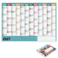 2027 annual English wall calendar with monthly planner grids and cute reminder stickers. - 2027 Calendar Posters - Blue No. 8
