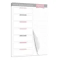 Weekly meal planner notepad with tear-off shopping list for daily food menu tracking. - Tear-off Planner No. 4