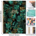 2026 planner monthly notebook tropical floral cover spiral bound with tabs and stickers - English Planner Style A