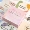 Inspirational quote cards set in pink box, daily motivational message positive cards. - Inspirational Greeting Cards - Pink