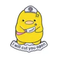 Funny nurse duck enamel pin, cute cartoon yellow chick metal brooch badge accessory. - Nurse Knife Duck Style (QHXZ6197)