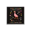 Vintage graffiti style cute duck metal pin badge square brooch with funny English quotes - Pink Duck Pattern (ZP2942)