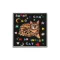 Vintage doodle style cat enamel pin cute retro slogan metal brooch badge for fashion clothing accessories - Inside Cat Pattern (ZP2943)