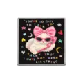 Retro graffiti cat brooch square metal badge with funny quote cute fashion accessory pin - Cat with Sunglasses Pattern (ZP2944)