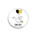 Cute cartoon goose metal brooch badge with balloon design, funny backpack decoration pin. - Balloon Goose (YP1357)