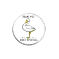Cartoon white goose metal brooch badge, funny character design enamel pin for backpack decor. - Unique Goose (YP1359)