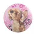Cute dog music pin badge round tinplate brooch for student school bag backpack decoration cute - Headphone Music Dog Style (MXZ466)