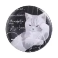 Cute cat math formula round tinplate badge brooch for student backpack decoration accessory - Math Calculus Formulas Cat Style (MXZ544)
