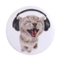 Cute cat pattern tinplate badge cartoon brooch for student school bag backpack - Laughing Headphone Cat Style (MXZ546)