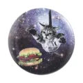 Cute space cat burger metal badge funny cartoon brooch pin for student backpack decor - Space Burger Floating Cat Style (MXZ587)