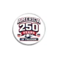 USA 250 Jahre Jubiläums Gedenkmünze Unabhängigkeitstag Kollektion Abzeichen Dekoration Brosche - 250 Jahre Freiheit Rot Blau (YP631)