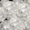 Transparent clear snowflake balloons for birthday party wedding decoration supplies round. - Snowflake Print / 12 Inch (50 Pieces/Pack) / Clear